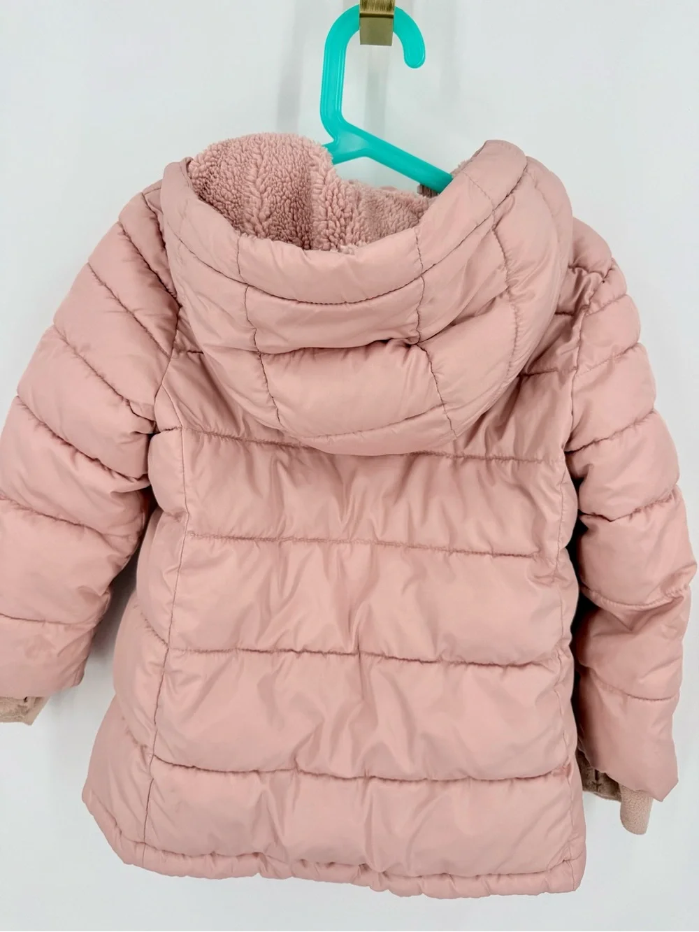 GAP Kids Hooded Puffer Jacket - Dusty Pink